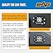 E-Autogrilles Rear Bumper with Tire Carrier and 2 Square 12W LED Lights for 07-17 Jeep Wrangler JK