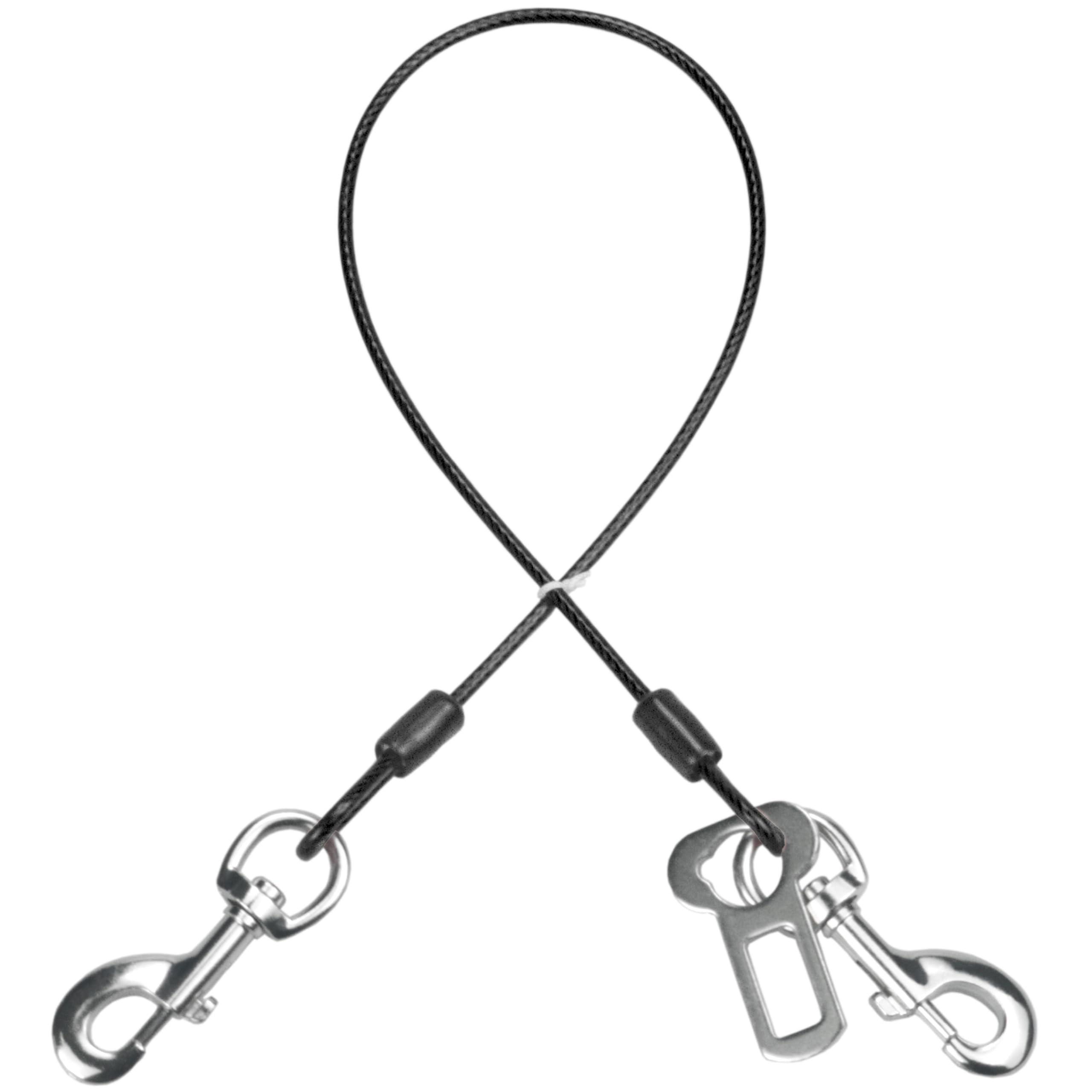 Photo 1 of Mi Metty Dog Seat Belt Harness for Car,Dog Seatbelt of Coated Wire Leash Safety Restraint, No Chew Tether Cable Vehicle Dog Accessories, Double Clips & Latch Attachment (Black, 16 Inch/40 Cm)