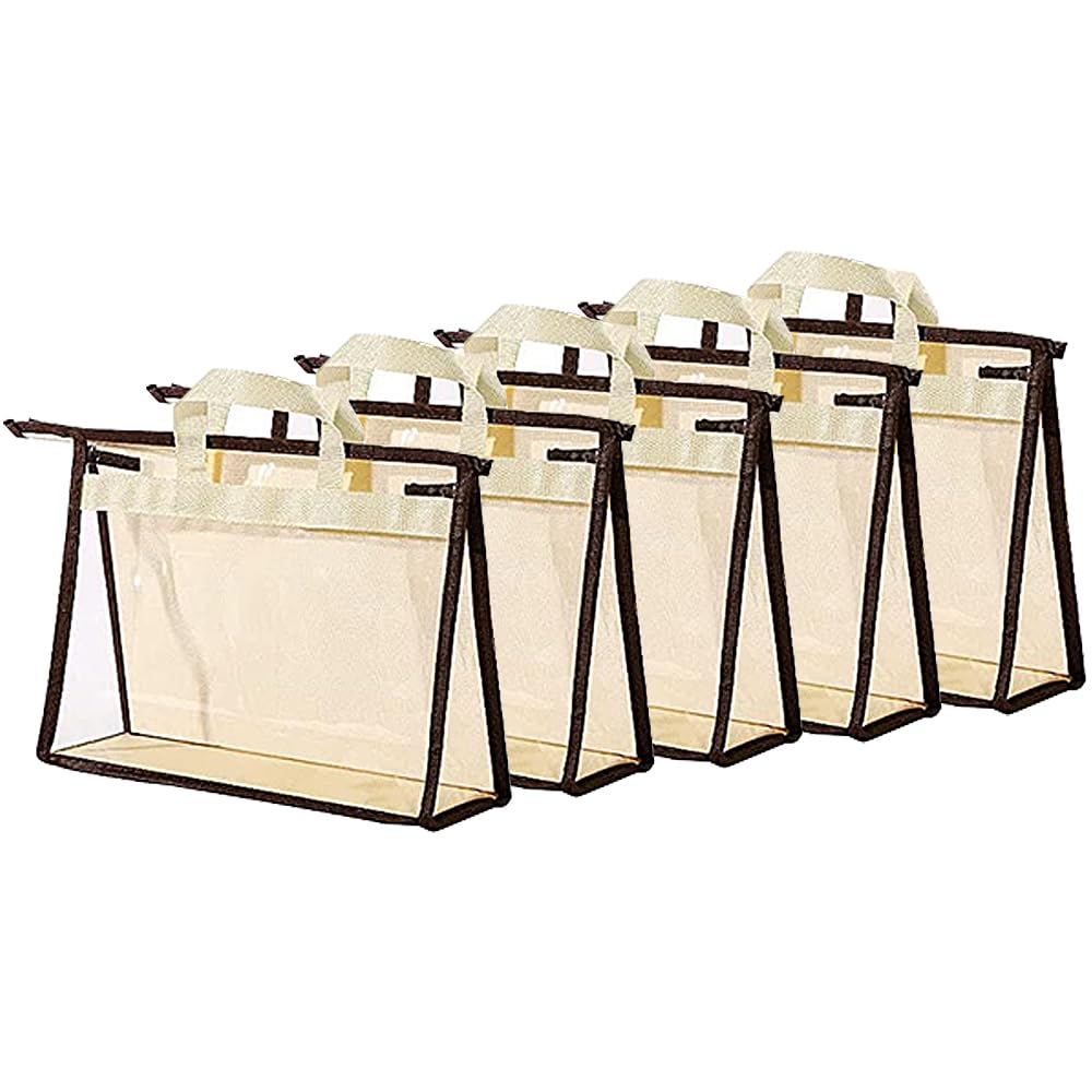 fazhongfa 5 PCS Hanging Handbag Storage Organizer Non-Woven Transparent ...