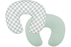 DILIMI Muslin Nursing Pillow Cover 2 Pack, Removable Nursing Cover for Breastfeeding Pillows, Ultra Soft Comfortable Slipcove