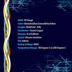 30 AWG Silicone Wire Hook up Wire Electrical Wire