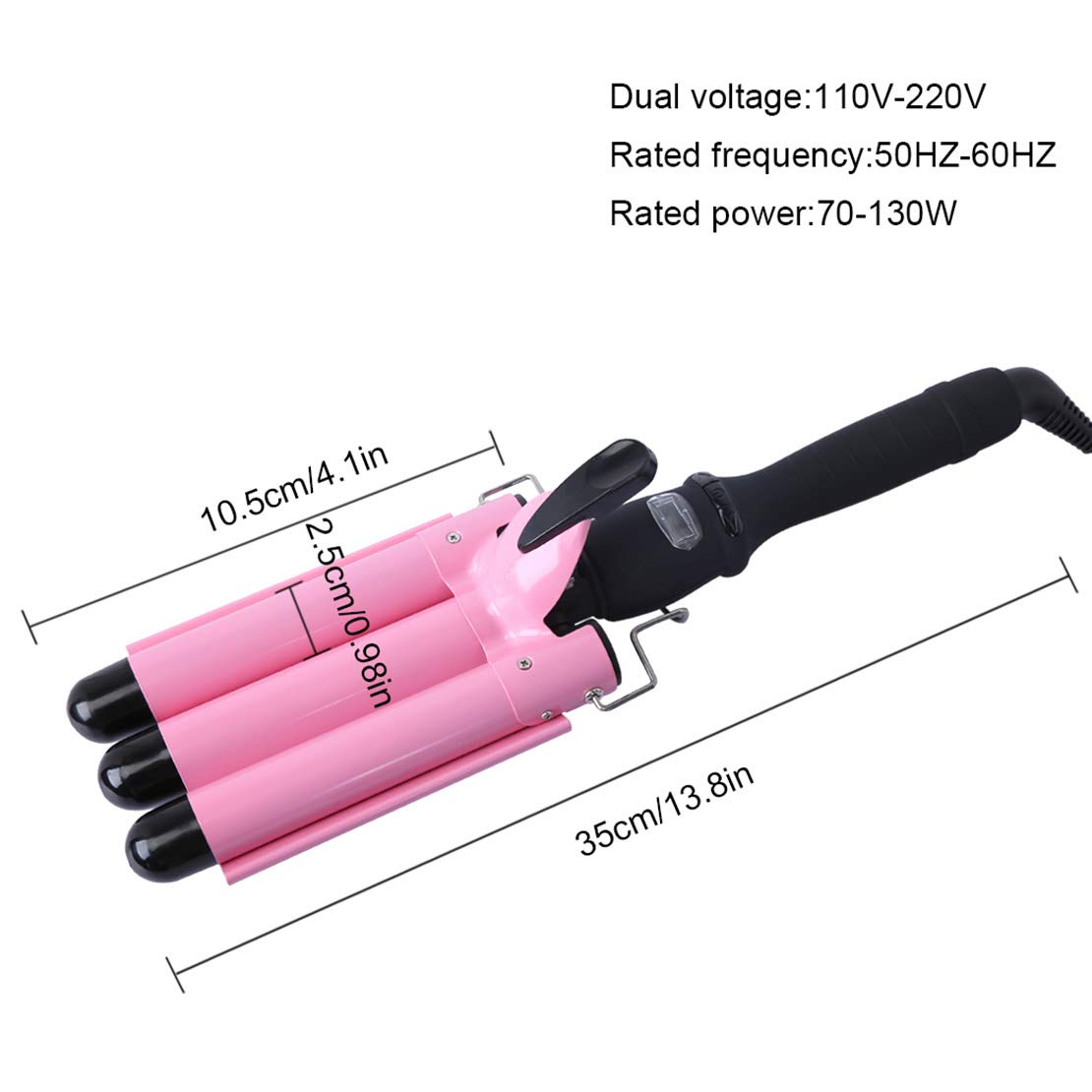 3 Barrel Curling Iron Wand 25mm Hair Waver Curler Iron, 1 inch Ceramic Tourmaline Triple Barrels, Hair Waving Styling Tools Crimping Tool for Deep Waves: Beauty
