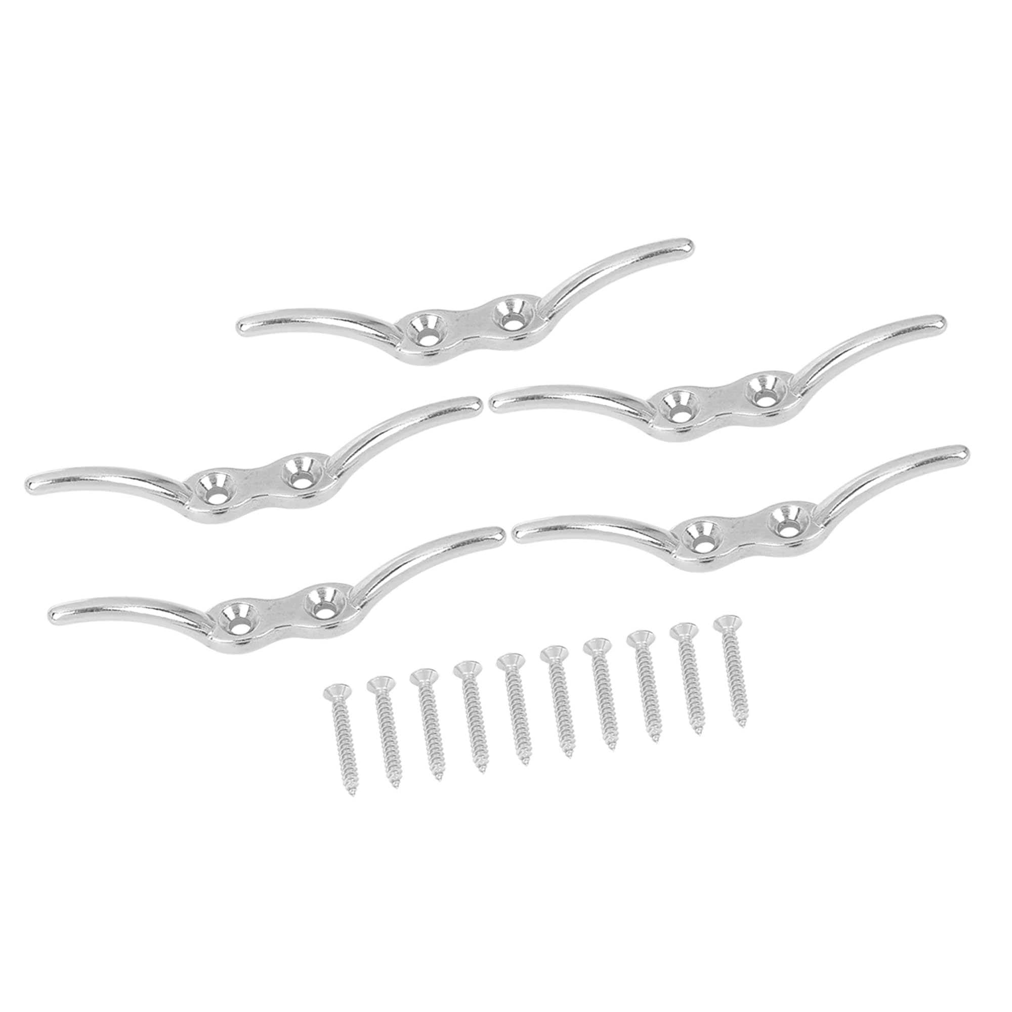 A ABSOPRO Boat Flagpole Cleat Hook Boat Deck Rope Cleat Stainless (Set of 5)