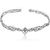 ANBALA Rhinestone Fairy Crown for Women Crystal Elf Crown Silver/Gold Circlet Costume Headwear for Men Renaissance Headpiece for Birthday Party Cosplay Halloween