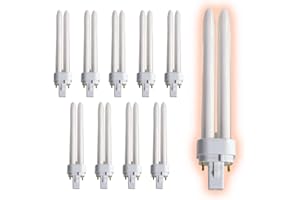 GoodBulb 26 Watt CFL Light Bulbs 2 Pin G24D-3 Base 4100K Cool White 26W High Output 1800 Lumens Double Tube Compact Fluorescent Light Bulbs Plug-in 10 Pack