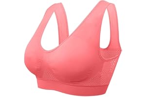 QWENTMTNTY Sports Bras for Women Plus Size Breathable Cool Lift Up Bra Full Coverage Wireless Push Up Bra Seamless Bralettes