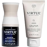 VIRTUE Healing Hair Oil & 6-in-1 Styling Cream Bundle, Repair, Protect, and Style for All Hair Types, Amazon Exclusive, Color Safe