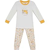 warmies Unisex Pajamas for Toddler Boys & Girls - 100% Cotton Fabric Children Sleepwear - Calico Cat Animal Print Pattern