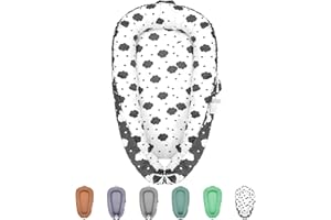 GUQDZOF Baby Lounger - Baby Lounger for Newborn 0-24 Months, Baby Nest Breathable & 100% Cotton Cover Adjustable Portable Infant Lounger, Co Sleeper for Baby in Bed, Baby Essentials and Gifts