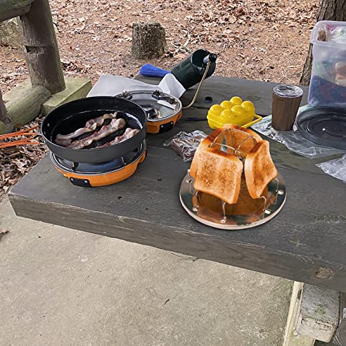 Folding Camp Stove Toaster, Stainless Steel 4 Slice Propane Bread