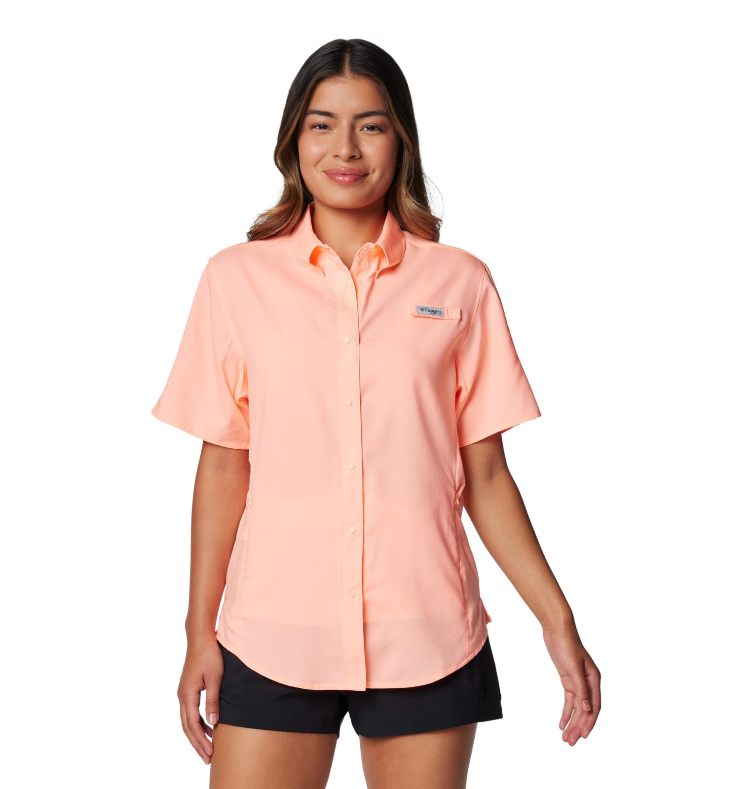Columbia Womens PFG Tamiami II Short Sleeve Fishing Shirt, Tiki Pink, X-Small Image