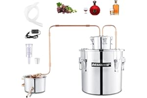 DESENNIE Shine Still Alcohol Distiller Home Brewing Distillery Kit 8 Gallon Stainless 3 Pots Upgraded Copper Tube with Water Pump Home Brewing Kit for DIY Whisky Brandy Wine Making Essential Oil
