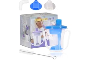 Ehucon Dysphagia Regulating Drinking Cup, Prevent Choking for Dysphagia/Dementia/Elderly,Dispenses 5~10cc or 10~15cc of Liquid Each time,Spill-Proof (Blue-Pack of 1 Count)