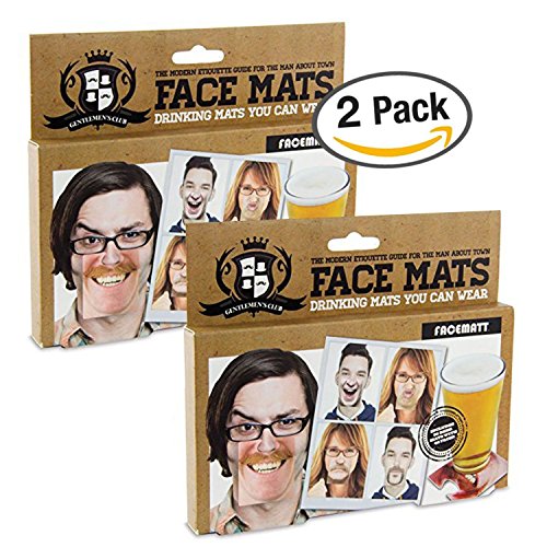 Gentlemans Club Face Coaster 20 Double Sided Funny Face Coasters (2pack)