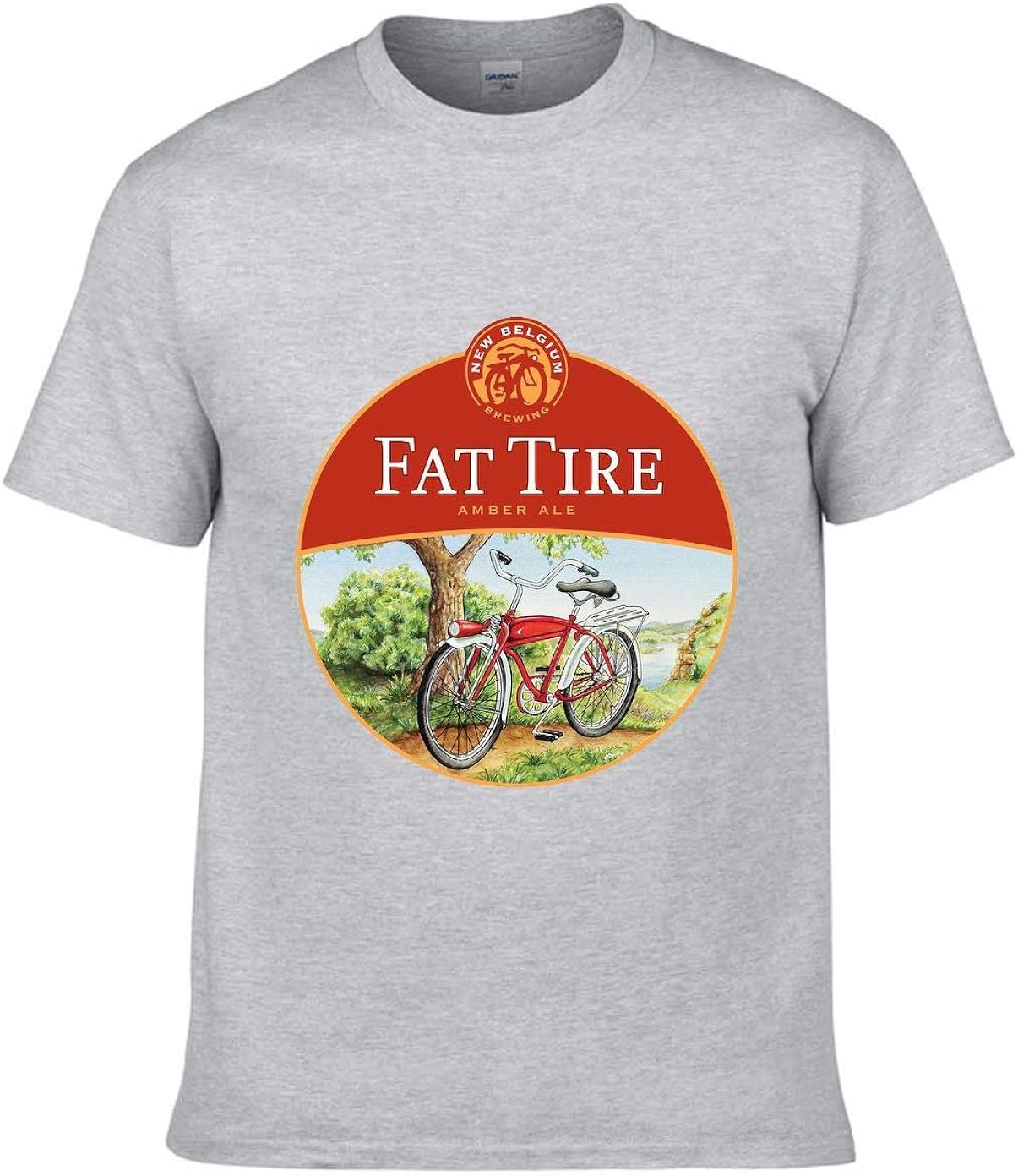 AILIBOTE Fat Tire T Shirts for Mens XL LightGray Amazon.co.uk Clothing