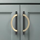Amerdeco 6 Pack Black Brushed Gold Cabinet Pulls 5 Inch(128MM) Hole Centers Kitchen Cabinet Handles Hardware Kitchen Handles for Cabinets Cupboard Handles Drawer Pulls