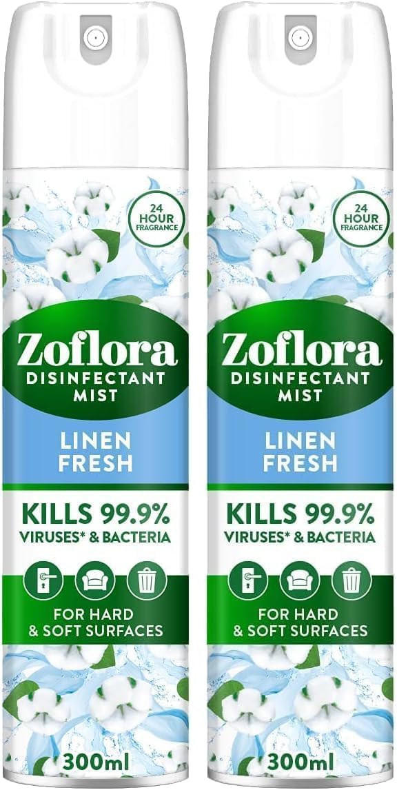 Zoflora Linen Fresh Multipurpose Disinfectant Mist Pack of 2 300ml