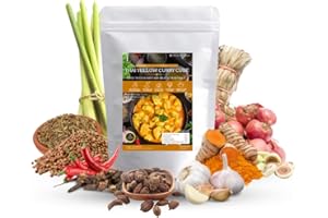 Lamoone Yellow Curry Cube – 46 g (1.62 oz) Pre-Measured Thai Curry Paste Cube, Authentic Herbs & Spices, Ready to Cook with Coconut Milk, Perfect for 2 Servings (1)