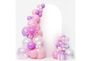 LEBENGURU Upgraded 6FT Wedding Arch Cover, White Spandex Fitted Arch Backdrop Cover, Round Top Chiara Stand Covers for Birthday Party Baby Shower Banquet Balloon Décor