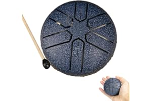 YAIOUTIY Rain Drum for Outside - 3 Inches 7 Notes Steel Tongue Drum, Mini Hand Drum for Outdoor, Drum Rain Chime Waterproof, Rain Drum for Garden Instrument (Blue)