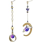 Celestial Sun Moon Star Earrings Dangle, Creative Planet Universe Drop Earrings Chic Mismatched Earrings For Women Jewelry Gifts