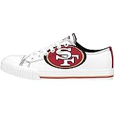 FOCO NFL Womens NFL Ladies Fashion Team Big Logo Low Top White Canvas Sneakers Shoes