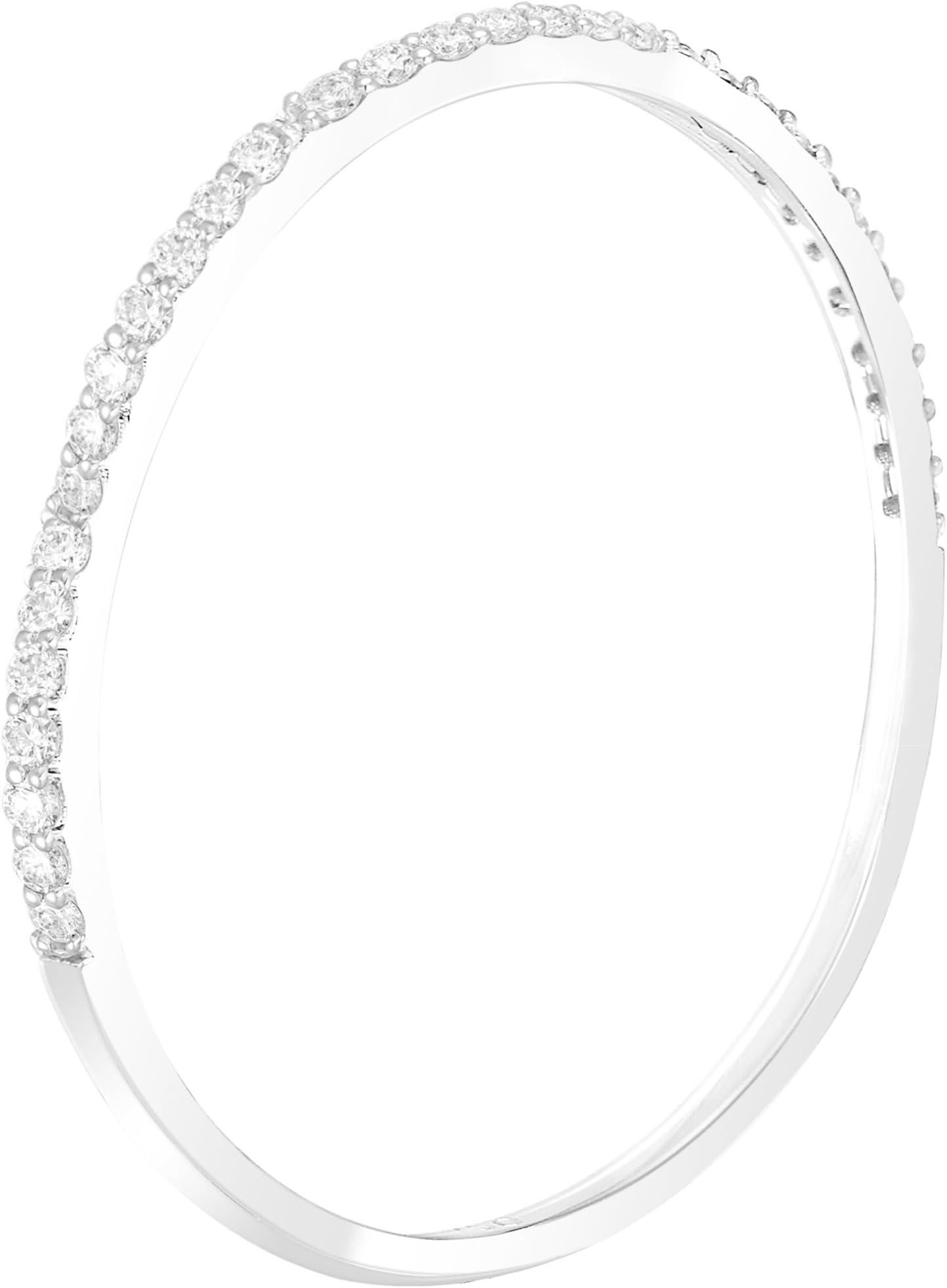 Buy Jewels 14k Gold Dainty Half Band Natural Diamond Wedding Anniversary Ring (0.08 cttw, G-H Color)