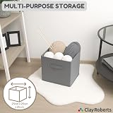 Clay Roberts Storage Cubes Grey Pack of 4 Fabric Boxes 25cm x 25cm x 25cm view 5