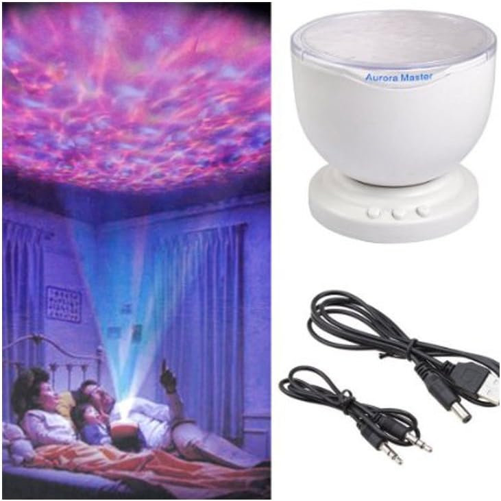 RGB Aurora Master Projection Lamp Ocean Wave LED Night Light Music Projector Speaker