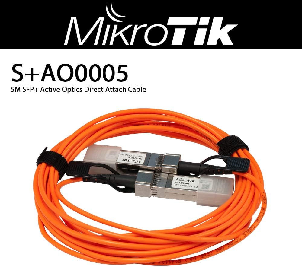 Amazon Com Mikrotik S Ao0005 5m Sfp 10gbps Active Optics Direct Attach Cable Computers Accessories