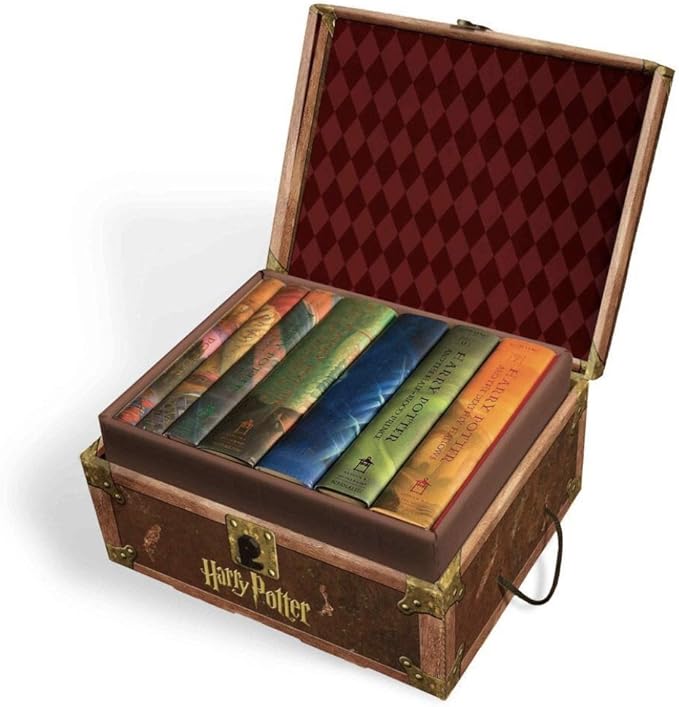 Harry Potter Books Set 17 in Collectible TrunkLike Toy Chest Box