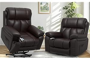YONISEE Oversized Lift Chair Recliner for Elderly Set of 2, Living Room Chair with Massage & Heat, Power Recliner Chair for Adults with Heavy Duty and Safety Motion, 2 Concealed Cup Holders, USB Port