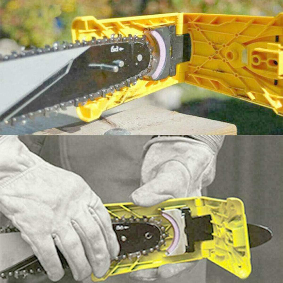 Eyourlife Chainsaw Sharpener Sharpening Stone Universal Chain Saw Blade Sharpener Grinder Tools Bar Mounted Chainsaw Teeth Sharpener (Cover): Garden & Outdoor