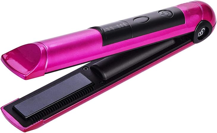 Amazon Co Jp ミニストレートヘアアイロンポータブルusb充電プロフェッショナルledディスプレイコードレスヘアフラットアイアンヘアツールローズレッド ホーム キッチン