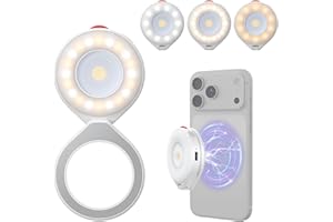 TELESIN 2-in-1 Magnetic Selfie Light & Flash Light for iPhone, 5000 Lux Mag*Safe Ring Light, LED Selfie Ring Fill Light for C