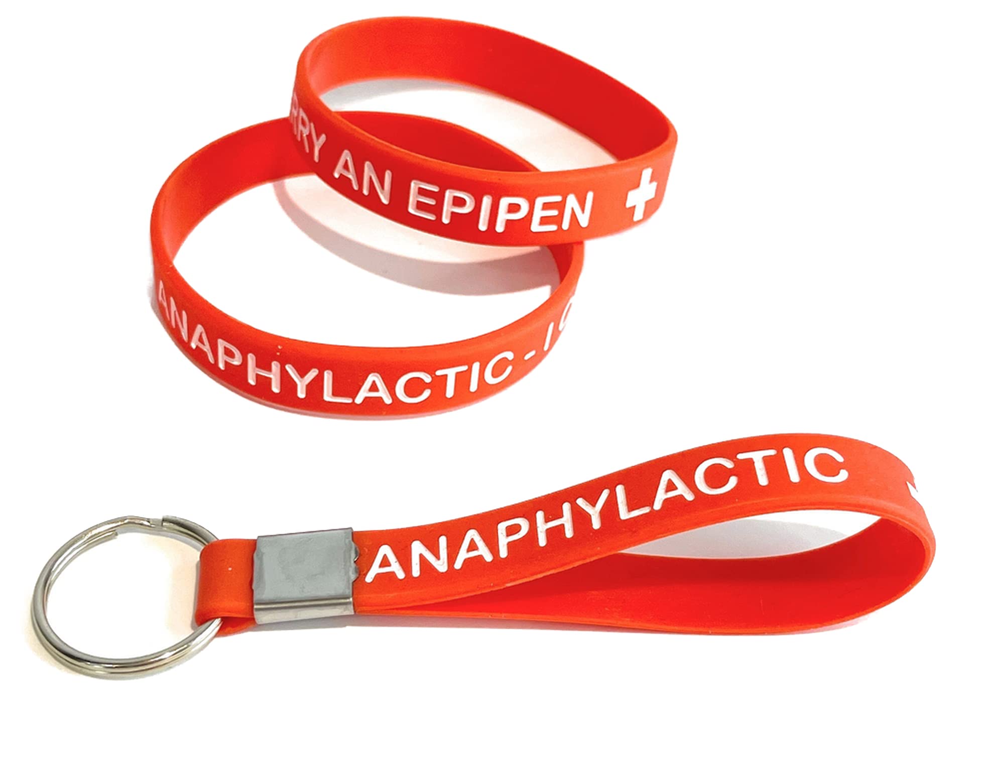 ICE Medical Anaphylactic I Carry an Epipen Bracelet and Keyring Set - Anaphylaxis Allergy Alert Adult Size - Medical Alert