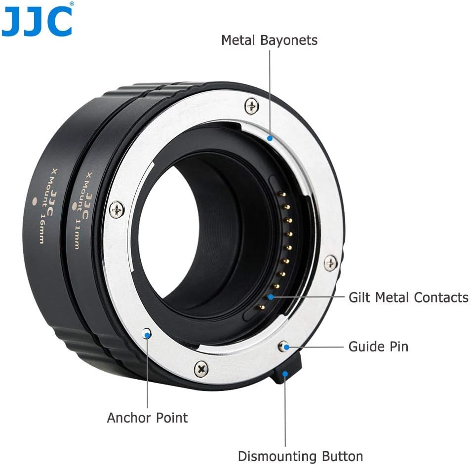 JJC Auto Focus AF Extension Tube for Fujifilm X-H2S X-PRO3 X-T5 X-T4 X-T3 X-H2 X-E3 X-T50 X-T30II X-T30III X-T30 X-T20 X-Mount Camera with TTL Exposure for Close-up Image Photography (11mm/16mm Set) - Image 3