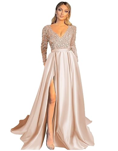 chiffon cabernet bridesmaid dresses A Line Long Mother of the Bride Dress with Sleeves Size:tall -large Active_OS The expert design of Sheer beige dress with