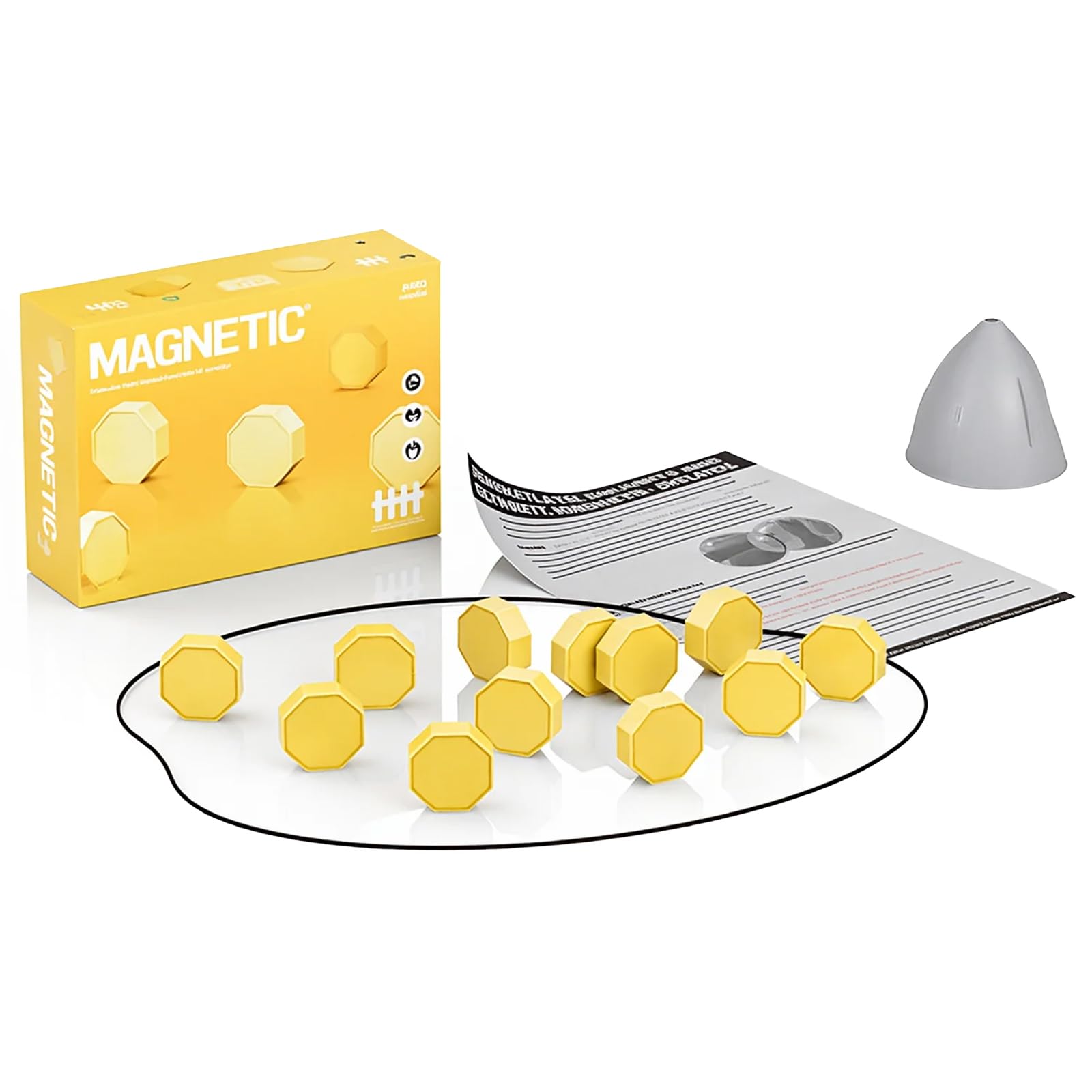 Magnetic Chess Game, Portable Magnet Games with String and 20 Pieces Chess, Educational Travel Strategy Games for Adults, Friends to Play Together Camping Travel Parties (Golden)