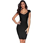 meilun Sexy Backless Lace-up Short Prom Homecoming Dress Short Sleeve Bodycon Cocktail Party Club Dress