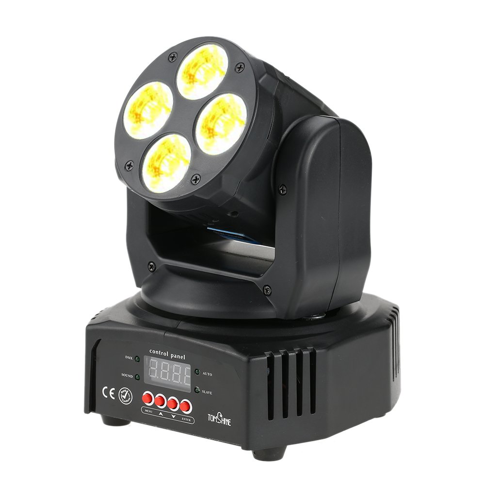 Photo 1 of Tomshine 60W DJ Moving Head Lights 6 IN1 DMX-512 16/18 Channels GOBO Stage Lighting Sound Activated Spotlight RGBW+Amber+UV for Party KTV Pub Bar Disco Dj Show Wedding Ceremony