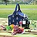 Yonovo 20L Folding Picnic Basket Large Insulated Bag Waterproof for Gathering Travel Camping BBQ,Blue