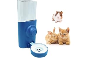 RMNHPTK Rabbit Water Bottle, Small Animals Hanging Water Dispenser Automatic Drinking Feeder Pet Cage Water Fountain for Bunny Cat Guinea Pig Ferret Chinchilla (Blue, 21oz)