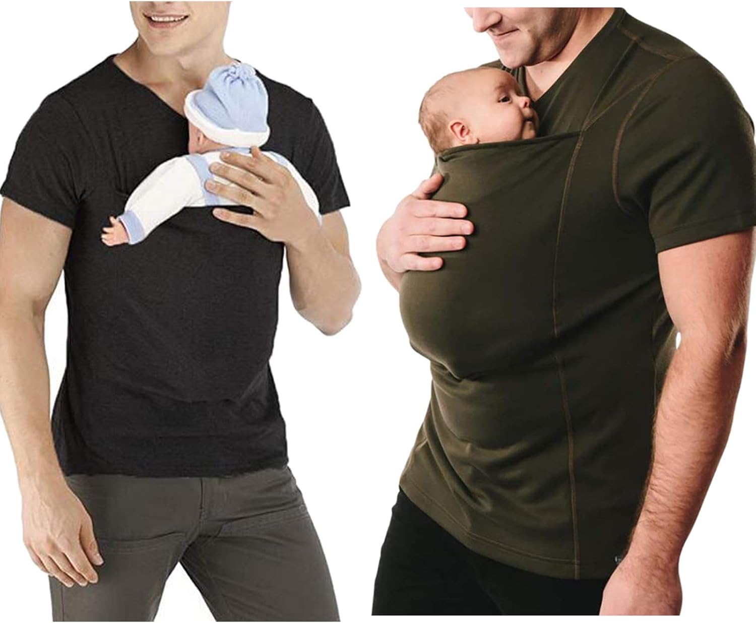 2Pcs Kangaroo T Shirts, Baby Carriers SkinToSkin Multifunctional Tank