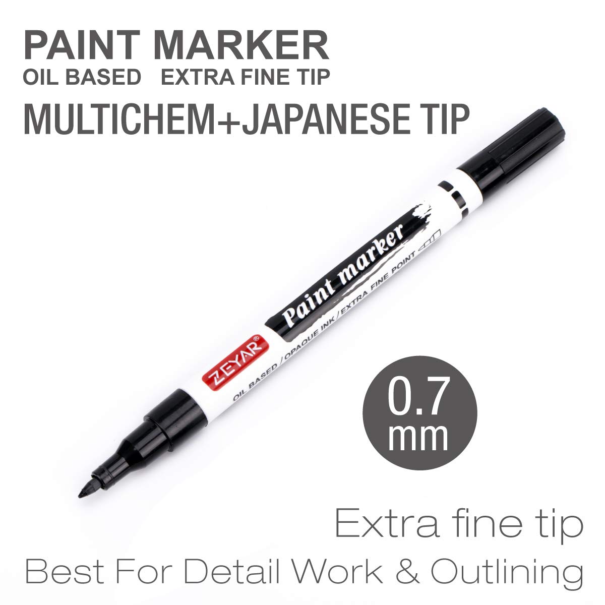 ZEYAR Oil-Based Paint Markers, Expert of Rock Painting, Extra Fine Point, 48 Colors, AP Certified. Permanent Ink & Waterproof, Works on Rock, Wood, Glass, Metal, Ceramic and more (48 Colors)