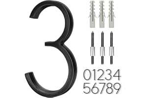 BVNUD 5 Inch Stainless Steel Floating House Number, Metal Modern House Numbers, for Outdoor Mailbox Yard Home Wall DoorGarage Gate with Nail Kit, Coated Black, 911 Visibility Signage