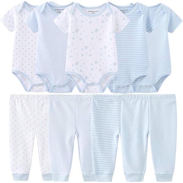 Baby Layette Set 6-Piece | Unisex Bodysuits & Pants | Soft Cotton | For Newborns 0-12 Months | Perfect Gift Set