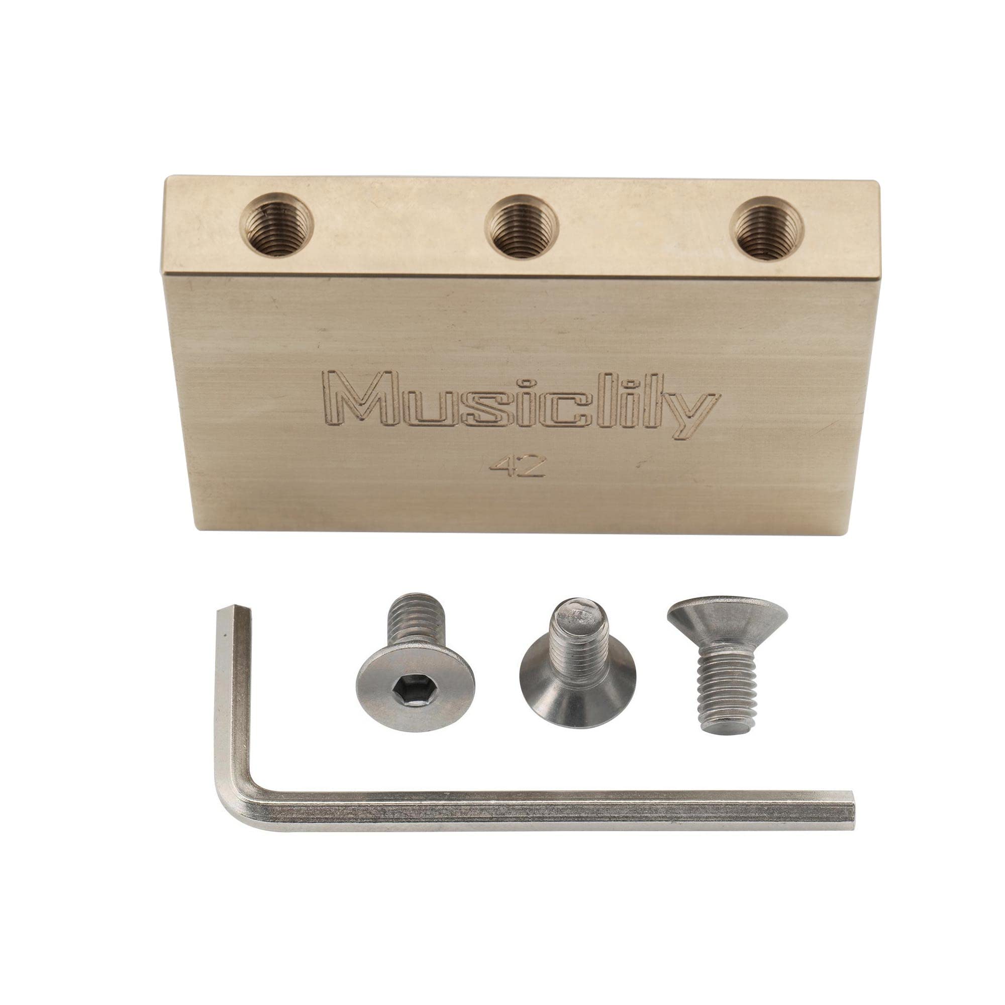 Musiclily Ultra 42mm Solid Brass Tremolo Block for Floyd Rose Locking Tremolo Bridge Electric Guitar