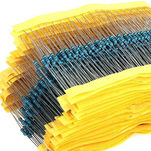 600 Pcs Metal Film Resistor Resistance, Metal Film Resistor Kit, Electronic Resistors Kit, Electronic Projects Resistor, for DIY Electric Projects 30 Values 1Ω - 1MΩ 1/4 W 1% Tolerance