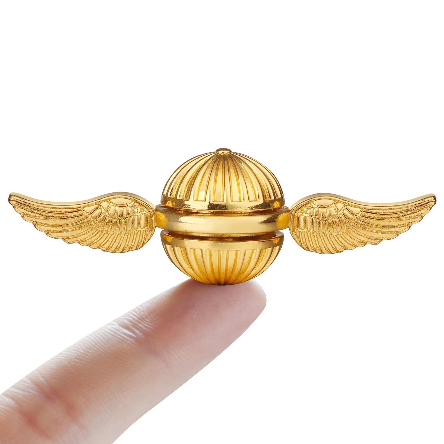 Golden Fidget Hand Spinner for Kids & Adults - Cool Magic Orb Stress Ball Finger Toys for Boys Girls- Holiday Stocking Stuffer for Stress Relief, Focus, ADHD, Desk Toys Decoration Prize Gift